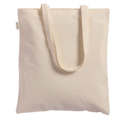 Tote bag shopper de algodón reciclado color natural 250 gr